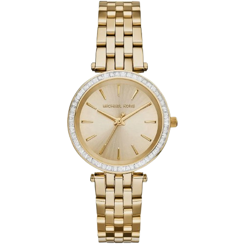 Michael Kors MK3365 Watch Darci Mini ladies, all-gold-tone, crystal bezel, 33mm.