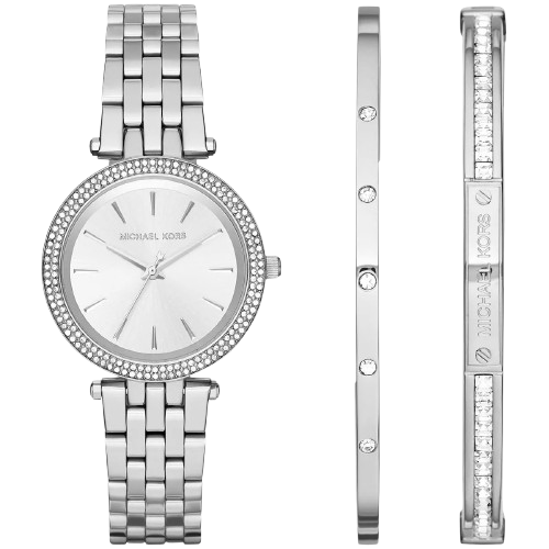 Michael Kors MK3429 Watch Darci Mini ladies, all-silver-tone, crystal bezel, 33mm.
