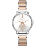 Michael Kors MK3709 Watch Portia ladies, two-tone silver and rose gold, crystal sub-dial, 37mm.