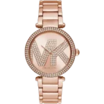 Michael Kors MK6660 Parker women's watch, all-rose gold-tone stainless steel, crystal-set bezel, MK logo, 39mm.