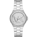Michael Kors MK7234 Lennox women's watch, all-silver-tone stainless steel, bold case profile, 42mm.