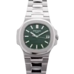 Patek Philippe Nautilus 5711/1A-014 Steel watch, Octagonal case, Olive Green dial with horizontal ridges, integrated steel bracelet, 40mm.