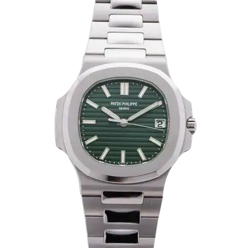 Patek Philippe Nautilus 5711/1A-014 Steel watch, Octagonal case, Olive Green dial with horizontal ridges, integrated steel bracelet, 40mm. Patek Philippe Nautilus 5711/1A-014 Steel watch, Octagonal case, Olive Green dial with horizontal ridges, integrated steel bracelet, 40mm.