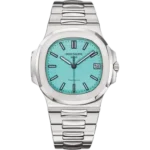 Patek Philippe Nautilus 5711/1A-018 Steel watch, Octagonal case, Tiffany Blue/Turquoise dial with dual Patek/Tiffany signature, integrated steel bracelet, 40mm.