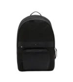 Tommy Hilfiger Backpack: 100% leather fundamental backpack in black and navy blue, 45x38 cm size with padded laptop compartment.