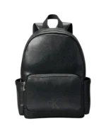 Calvin Klein Backpack: Black 100% genuine leather CK Campus backpack with minimalist design and 37.5 x 19 cm dimensions.