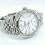 ⁦ساعة رولكس ديت جست رجالي – مينا أبيض.⁩ - الصورة ⁦2⁩