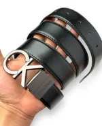 Calvin Klein Belt: Iconic CK Logo Buckle-Black. - Image 2