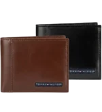 محفظة رجالي جلد طبيعي ثنائي الطي من تومي هيلفيجر – تصميم أنيق وجودة عالية