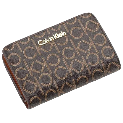 Calvin Klein Wallet: Women’s rich brown 100% genuine leather bifold wallet with multiple card slots and embossed CK logo.
