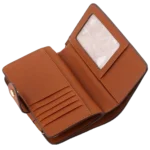 ⁦محفظة كالفن كلاين: نسائية جلد طبيعي لون بني كلاسيكي فاخر.⁩ - الصورة ⁦2⁩