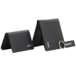 Calvin Klein Wallet Set: Black 100% genuine leather bifold wallet with embossed logo in a luxury white gift box.