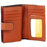 Michael Kors Wallet: Women’s beige and brown genuine leather Jet Set wallet with MK monogram and gold-tone hardware.