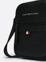 Tommy Hilfiger Genuine Leather Crossbody Bag - Black. - Image 3