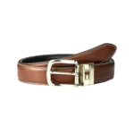Tommy Hilfiger Belt: Reversible black and brown 100% genuine leather belt with rotating metallic buckle and 120 cm length.