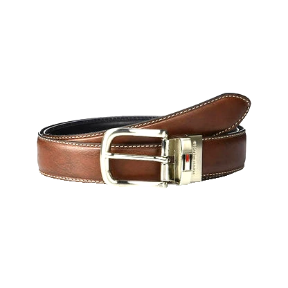 Tommy Hilfiger Belt: Reversible black and brown 100% genuine leather belt with rotating metallic buckle and 120 cm length.