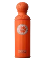 A breathtaking close-up of the iconic Gissah Tango Perfume 200ml bottle, showcasing its vibrant orange color and legendary embossed floral patterns."